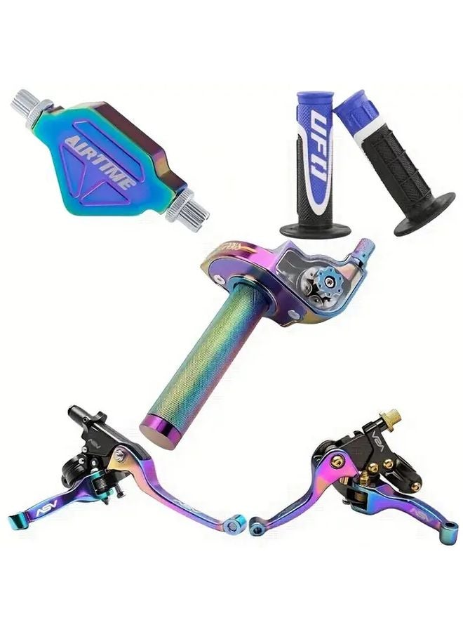 Universal Motorcycle Brake Lever Throttle Grip CNC Quick Twist Assembly Generation Handle Blue - Image 3